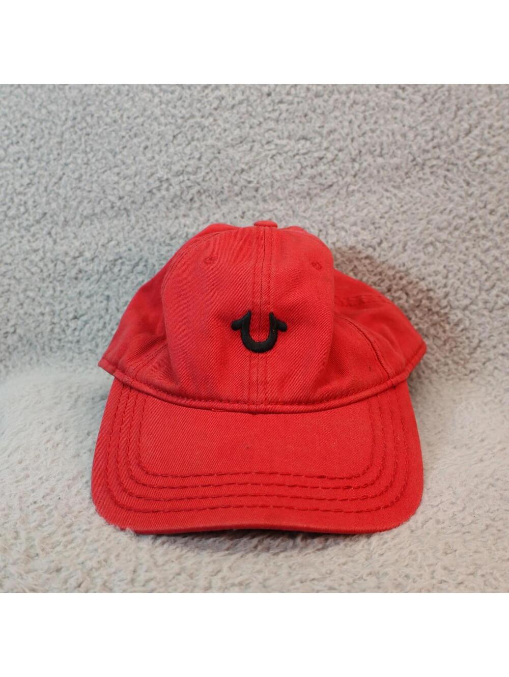 True Religion Adult Mens Cap Logo Baseball Red Strapback